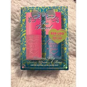 Too Faced Kissing Jelly Twice Upon A Time Lip Oil Duo Bubblegum Blue Snow Cone